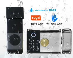 Smart Doorlock Waterproof Outdoor Gate Rim Lock Wifi Double Fingerprint Door Lock